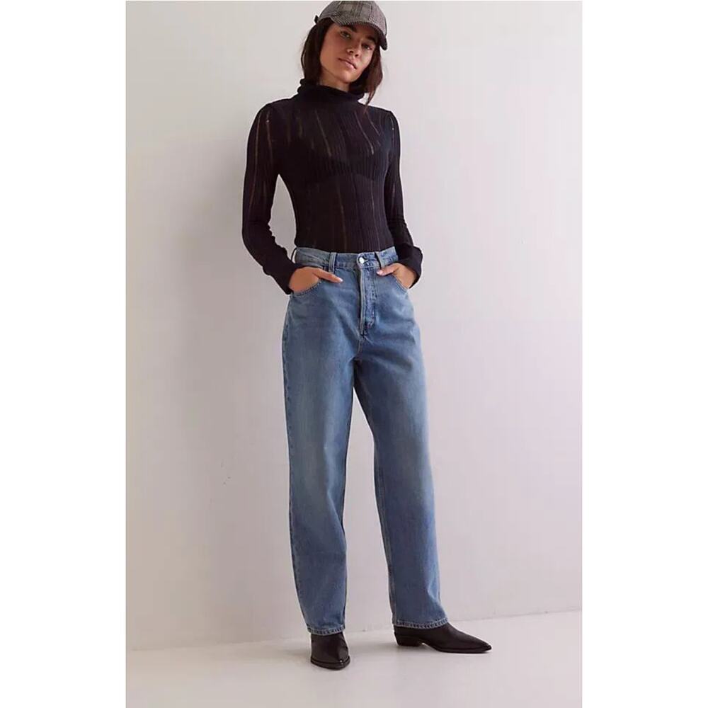 NWT Free People We The Free Cora Long Rise Slouchy Jeans Size 26 Baggy